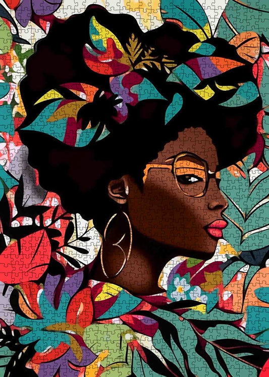 Black Girl Wearing Sunglass Painting Jigsaw Puzzle