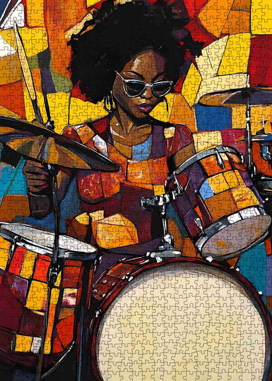 Bold Drummer Vibes Jigsaw Puzzle