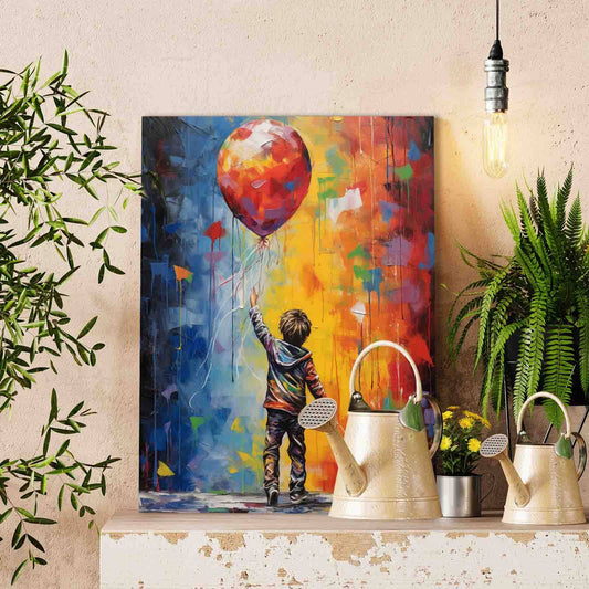 Boy with Red Balloon paint by numbers