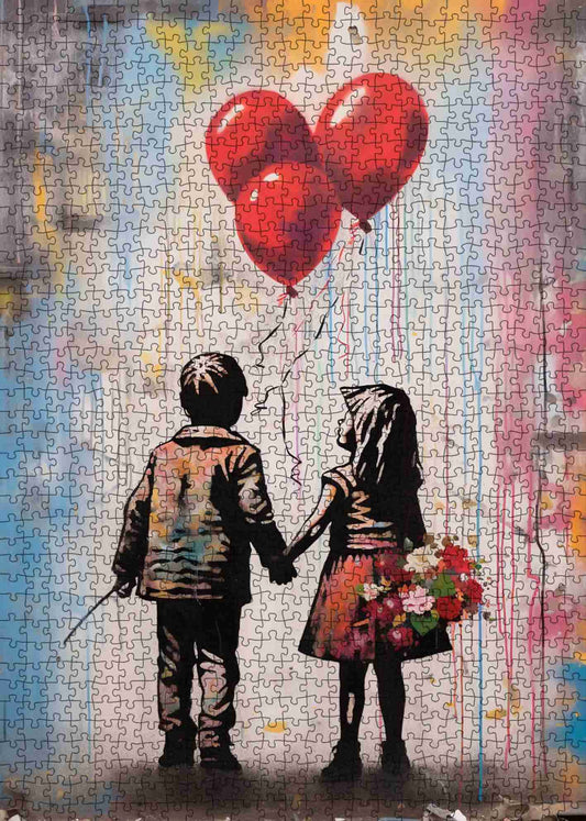 Boy and Girl Holding Hands Jigsaw Puzzles