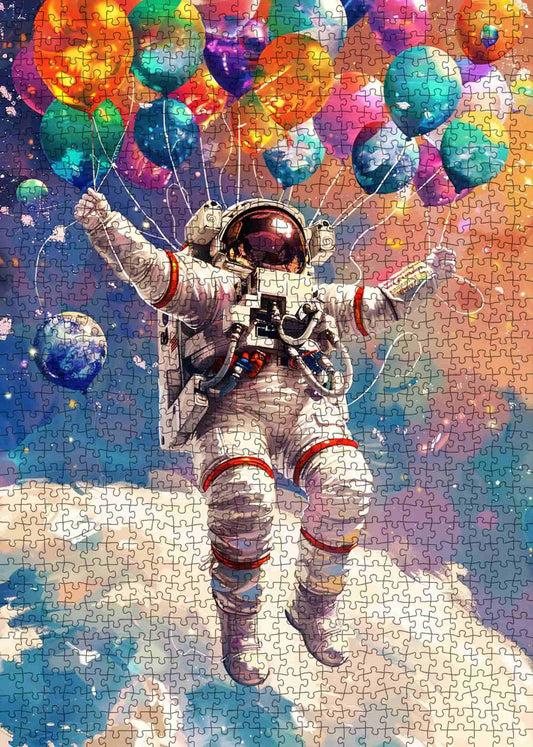 Brave Astronaut Hodling Balloon Jigsaw Puzzle