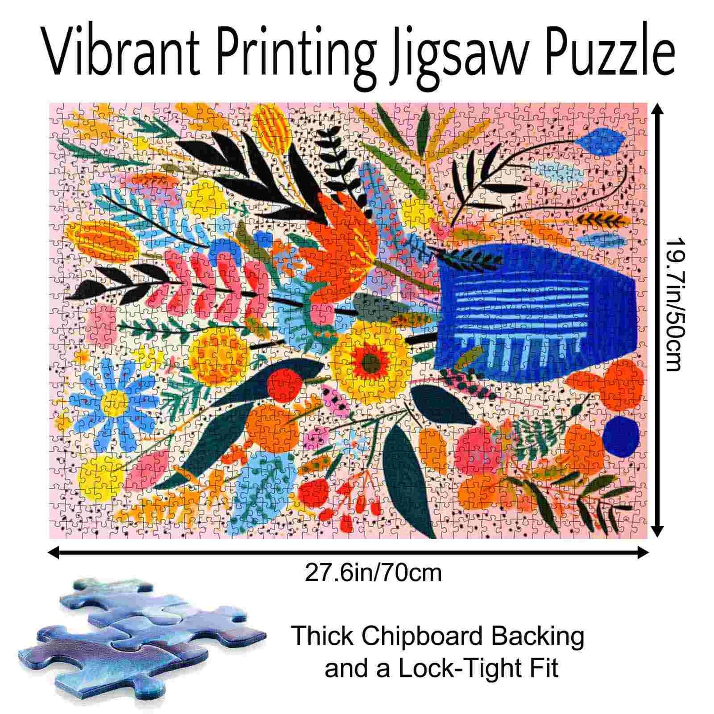 Bright Blooms in Blue Vase Jigsaw Puzzle