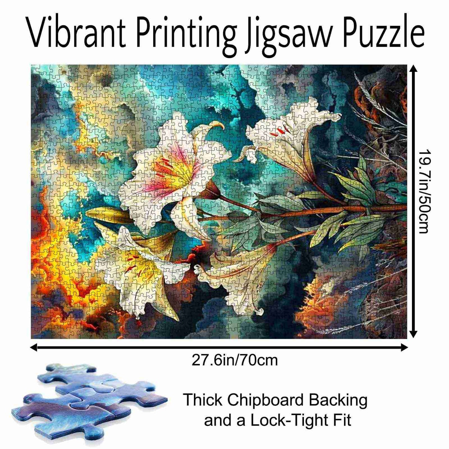 Burning Sky White Lily Jigsaw Puzzle