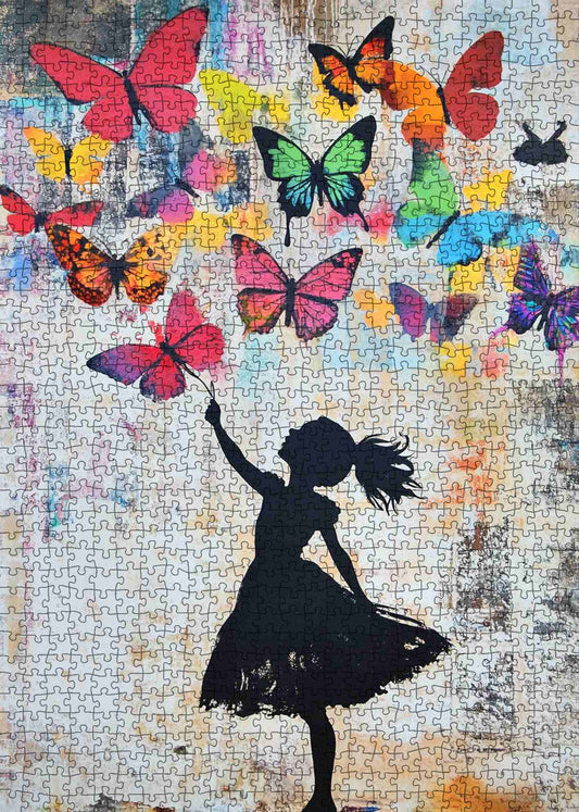 Butterfly Dreams Girl Jigsaw Puzzle