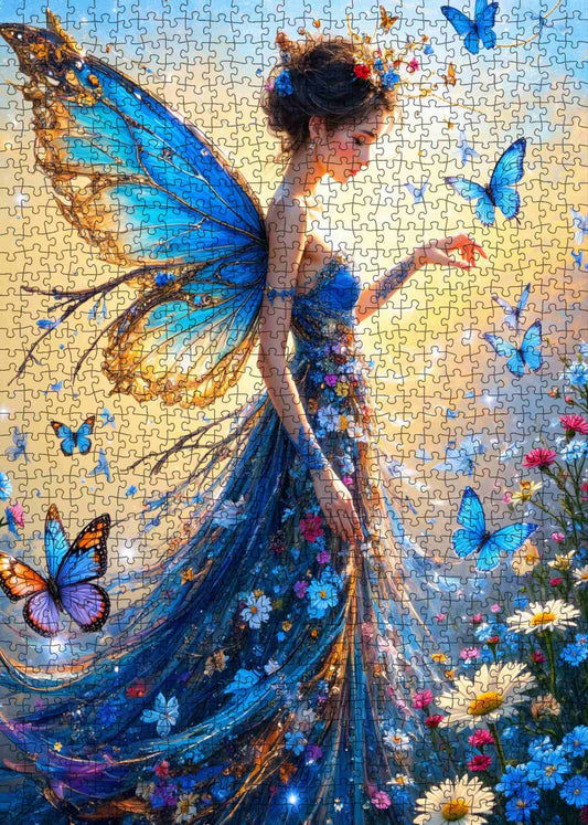 Butterfly Fairy in Enchanted Meadow Jigsaw Puzzle