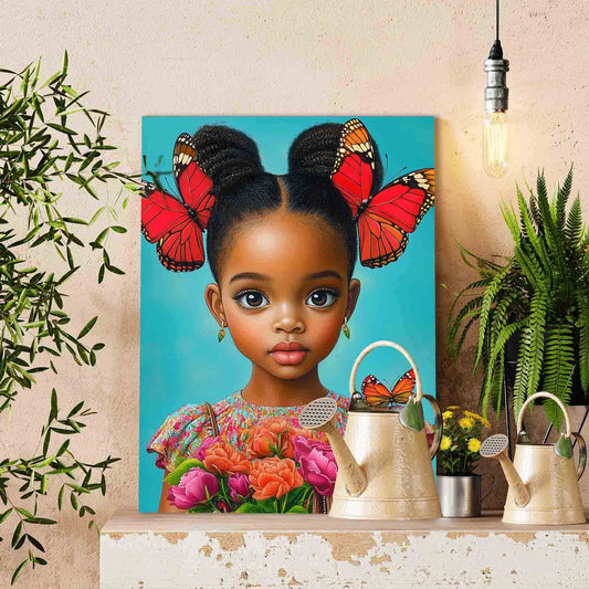 Butterfly Crown Girl Paint by Numbers