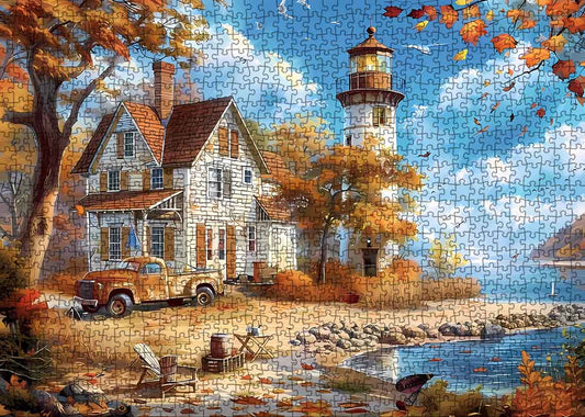 Cabin on the Coast in Autumn Jigsaw Puzzle