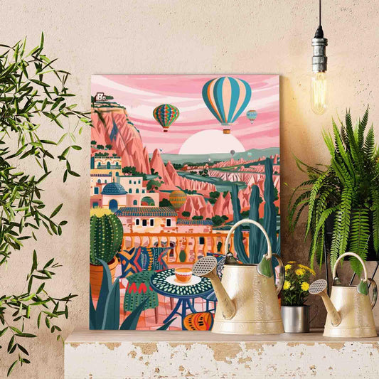 Cappadocia Sunrise Terrace paint by numbers