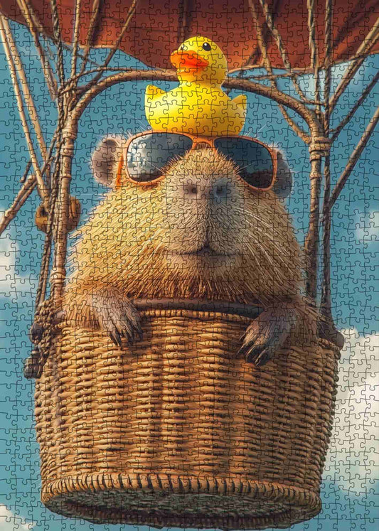 Capybara in Hot Air Balloon Jigsaw Puzzle