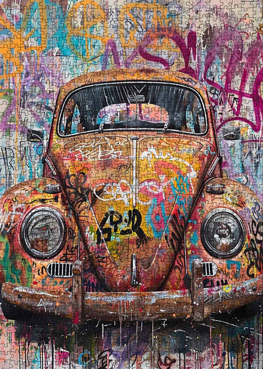 Graffiti Beetle Car Jigsaw Puzzle