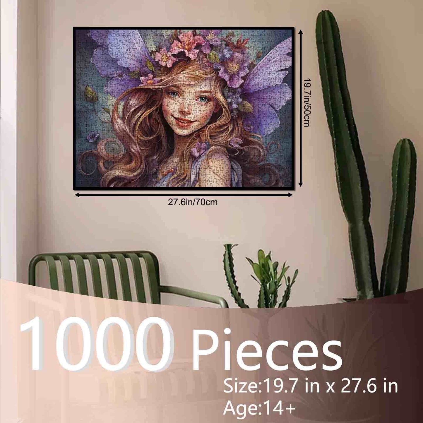 Charming Fairy with Lavender Wings Jigsaw Puzzle