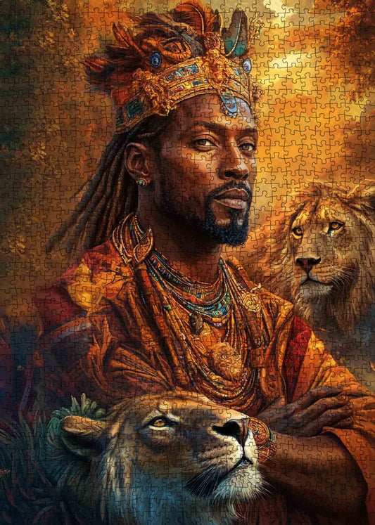 King of the Wild with Loyal Lion Jigsaw Puzzle