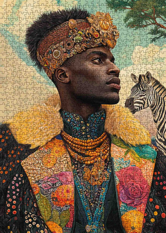Royal King with Zebra Jigsaw Puzzle