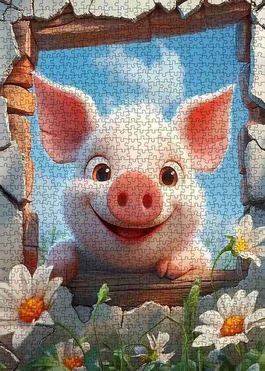 Cheerful Piglet Farm Jigsaw Puzzle