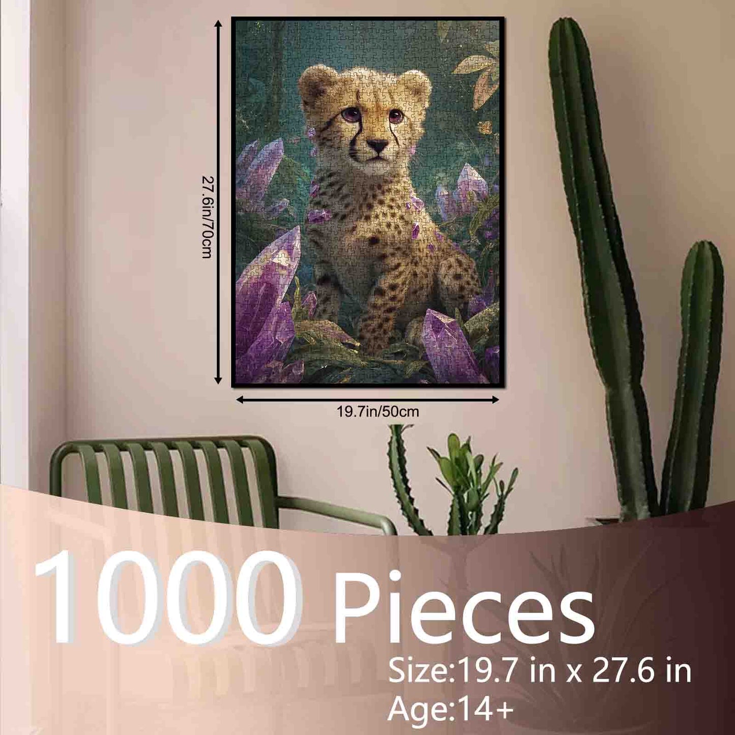 Cheetah Cub in Crystal Forest Jigsaw Puzzle