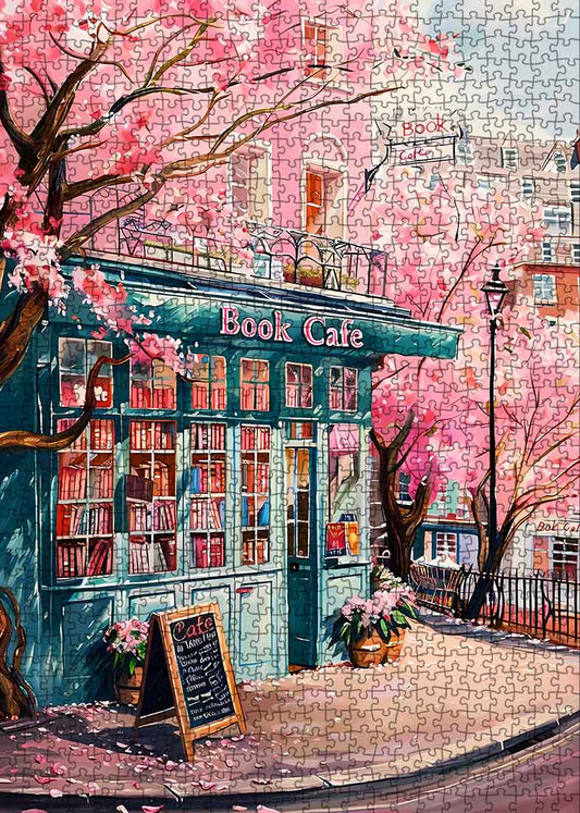Cherry Blossom Book Café Jigsaw Puzzle