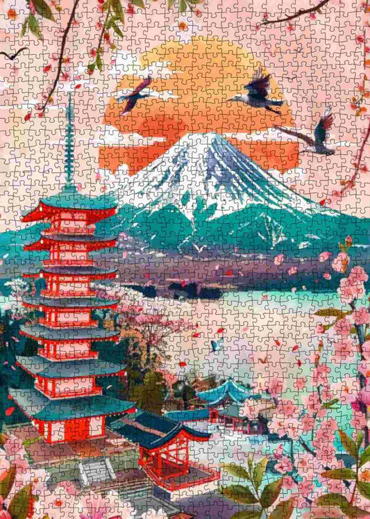 Cherry Blossoms and Mount Fuji Jigsaw Puzzle