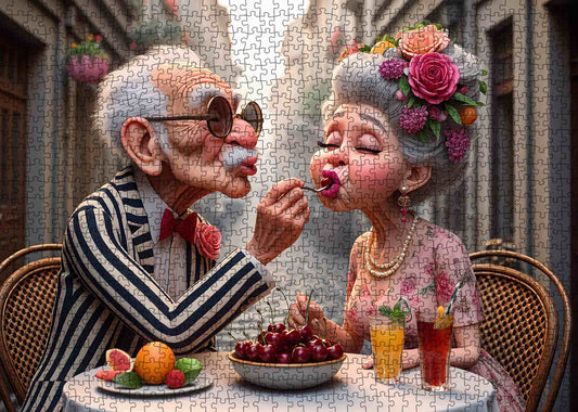 Cherry Kiss Romance Jigsaw Puzzle