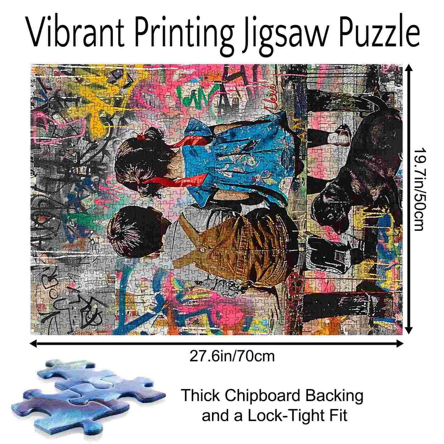 Children with Dog in Graffiti Jigsaw Puzzle
