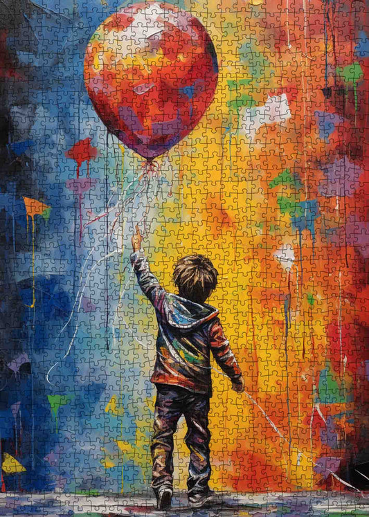 Child with Red Balloon Jigsaw Puzzle