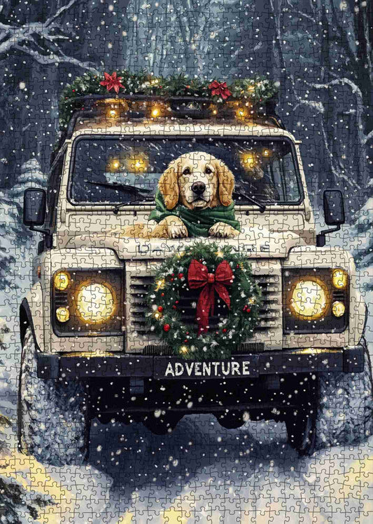 Christmas Adventure Dog Jigsaw Puzzle
