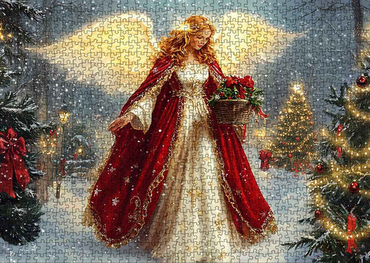 Christmas Angel Sparkling Wings Jigsaw Puzzle