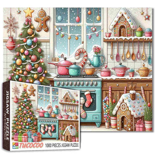 Christmas Kitchen with Tree and Gingerbread Jigsaw Puzzle