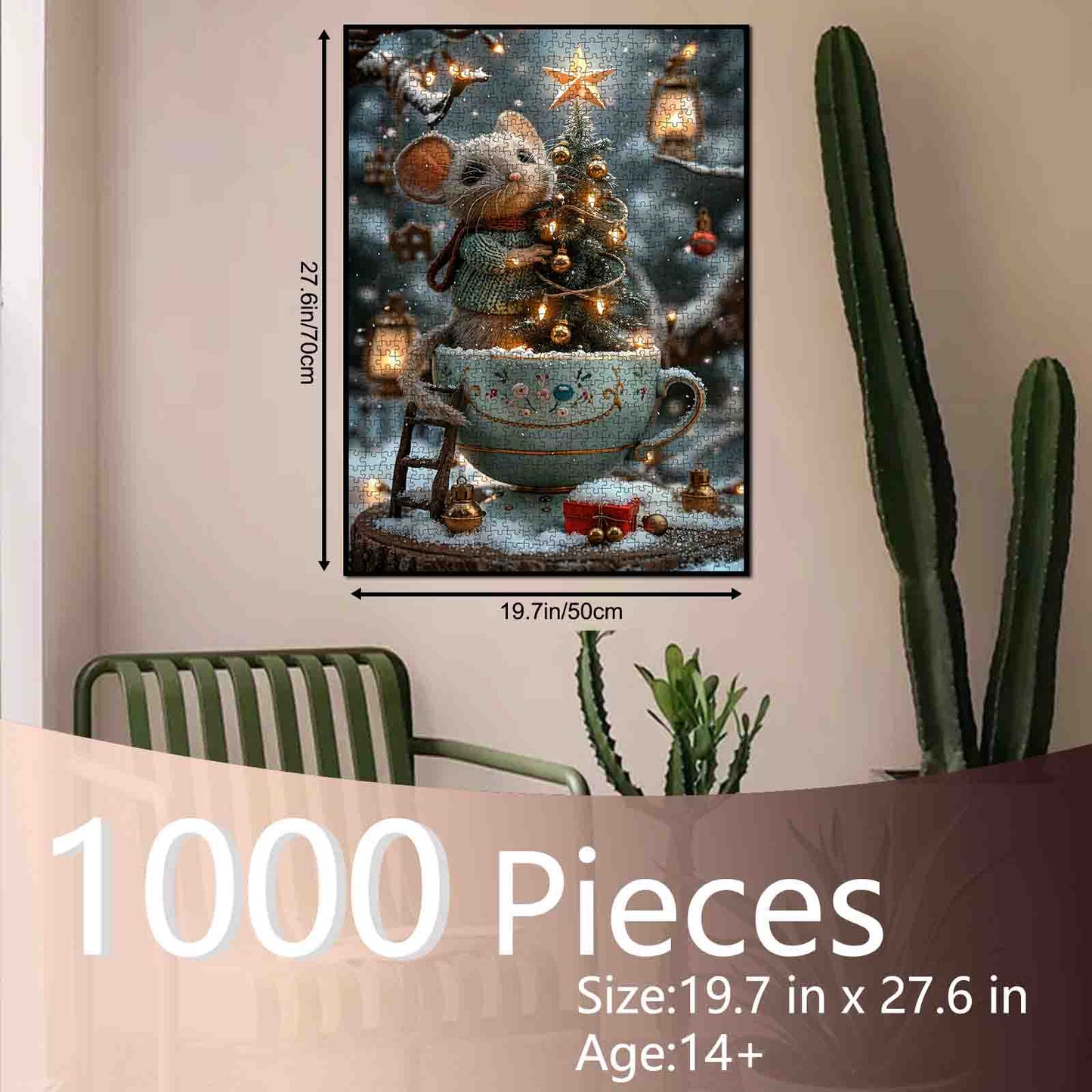 Christmas Mouse and Teacup Tree Jigsaw Puzzle