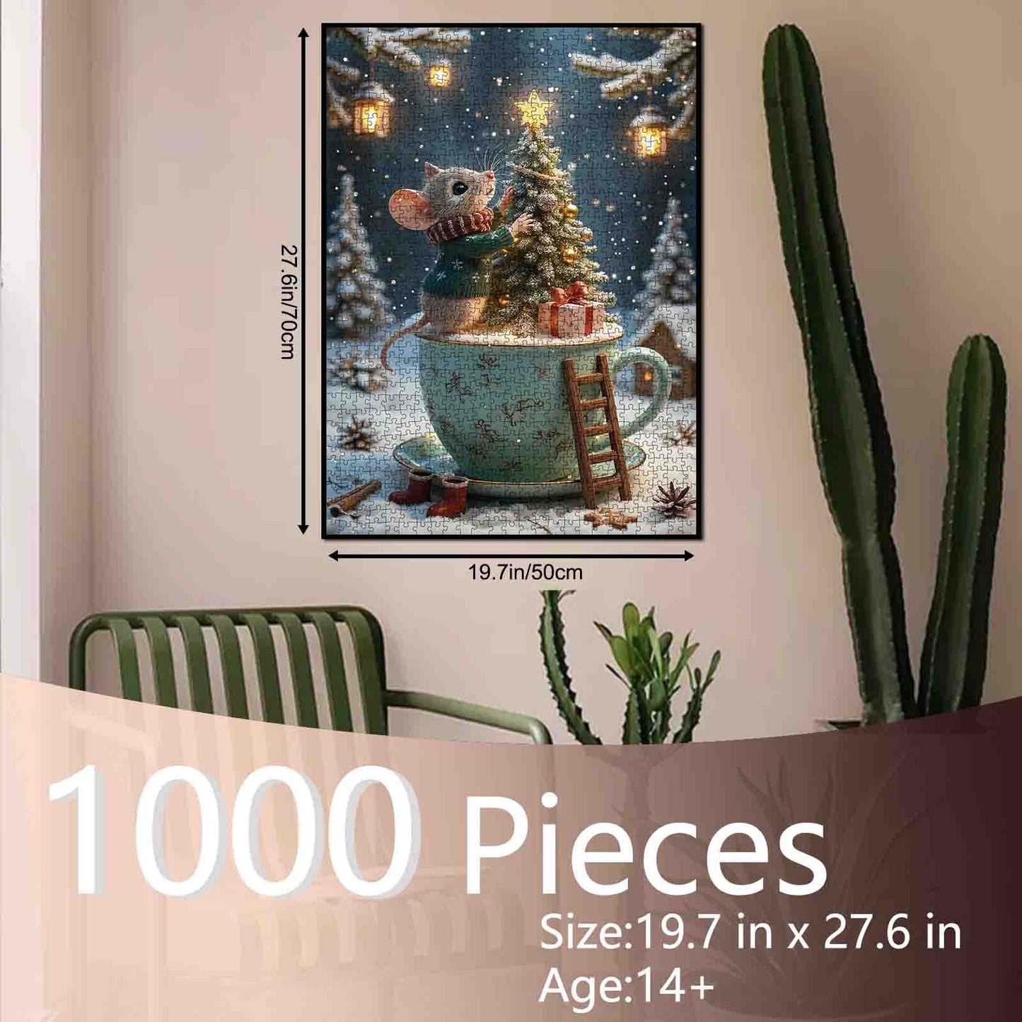 Christmas Mouse and Teacup Tree Jigsaw Puzzle