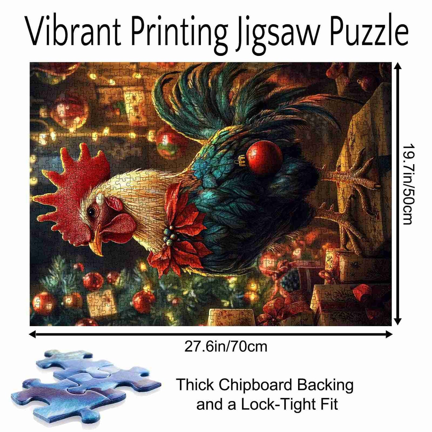 Christmas Rooster Celebration Jigsaw Puzzle