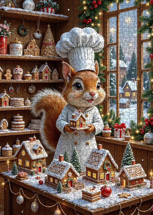 Christmas Squirrel Baker Jigsaw Puzzle