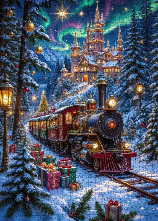 Christmas Train to Snowy Castle Jigsaw Puzzle