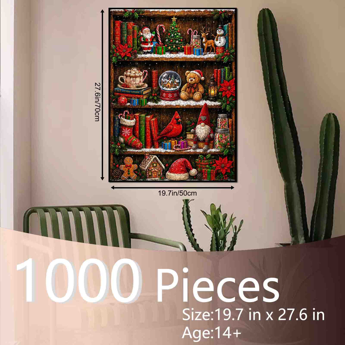 Christmas Treasures on Bookshelf Jigsaw Puzzle