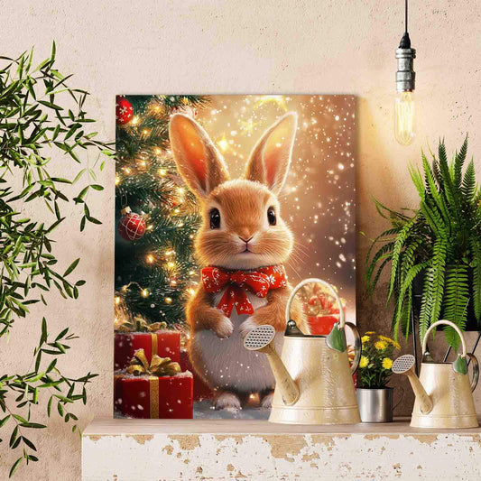 Christmas Bunny with Gifts Paint by Numbers