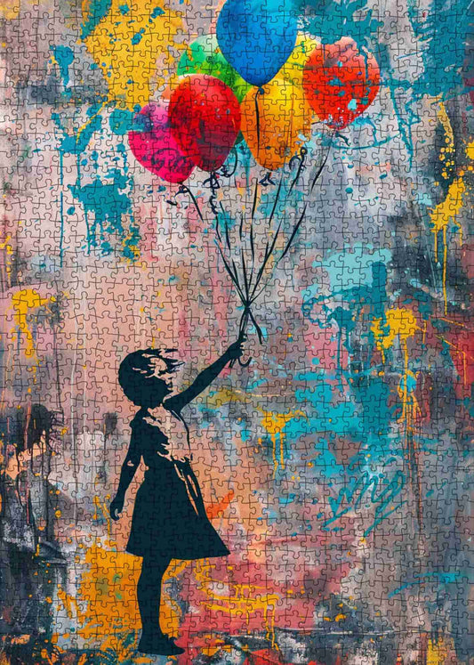 Colorful Balloons Girl Jigsaw Puzzle