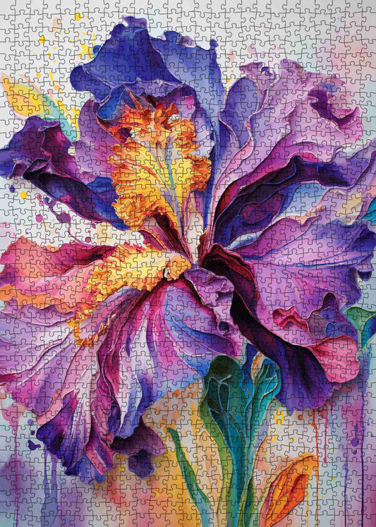 Colorful Blooming Iris Jigsaw Puzzle