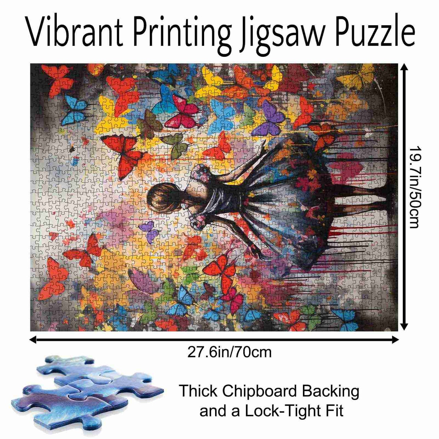 Colorful Butterfly Girl Jigsaw Puzzle