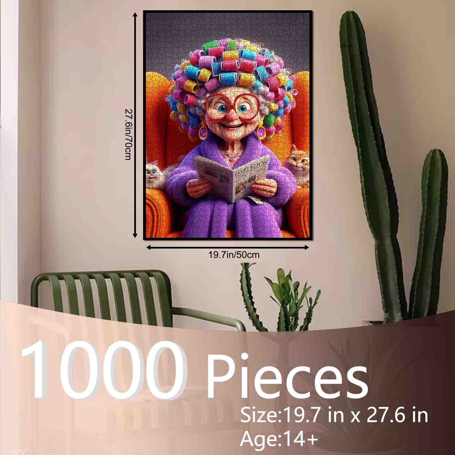 Colorful Curlers Grandma Jigsaw Puzzle