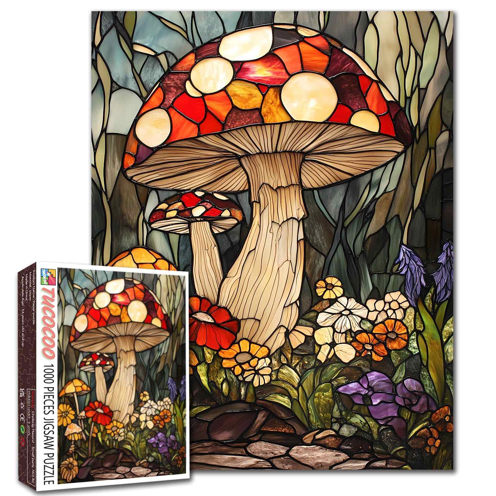 Colorful Forest Mushroom Jigsaw Puzzle Tucocoo