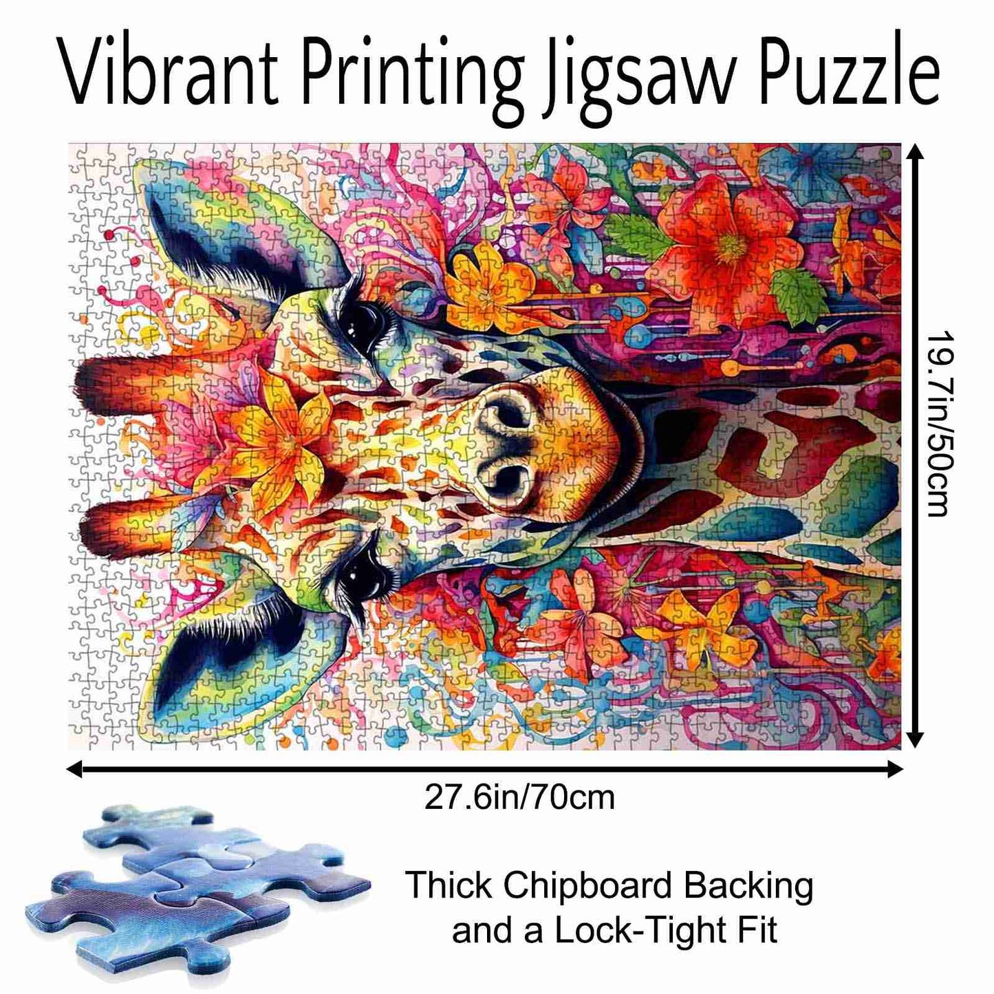 Colorful Giraffe Animal Jigsaw Puzzle