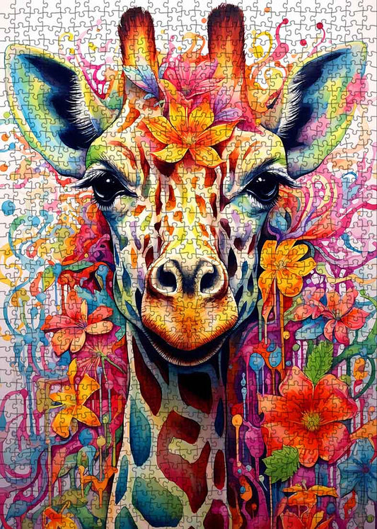 Colorful Giraffe Animal Jigsaw Puzzle