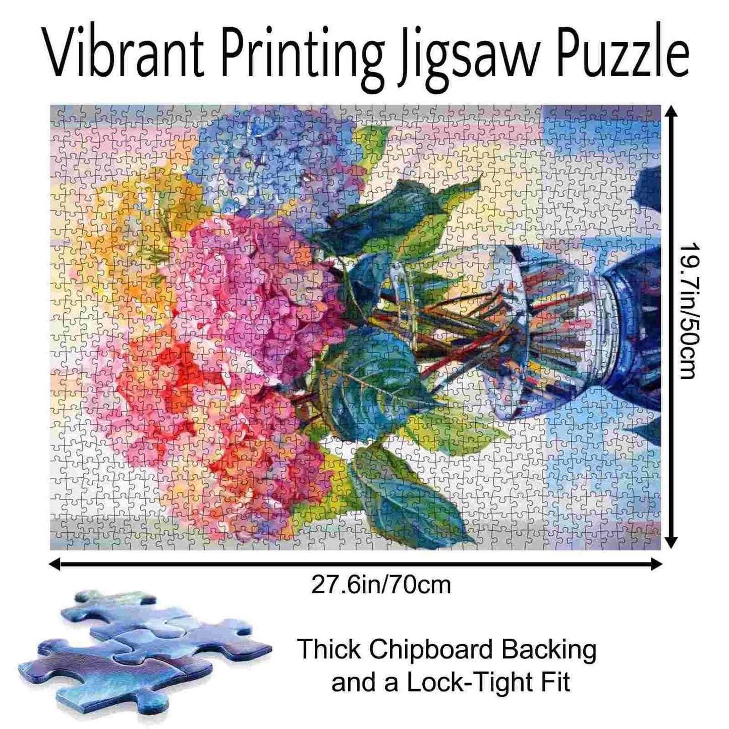 Colorful Hydrangeas in a Vase Jigsaw Puzzles