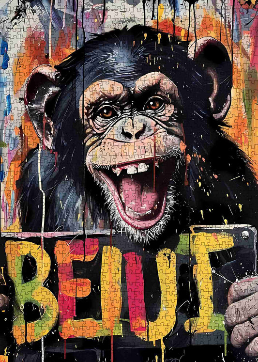 Colorful Monkey Graffiti Jigsaw Puzzle
