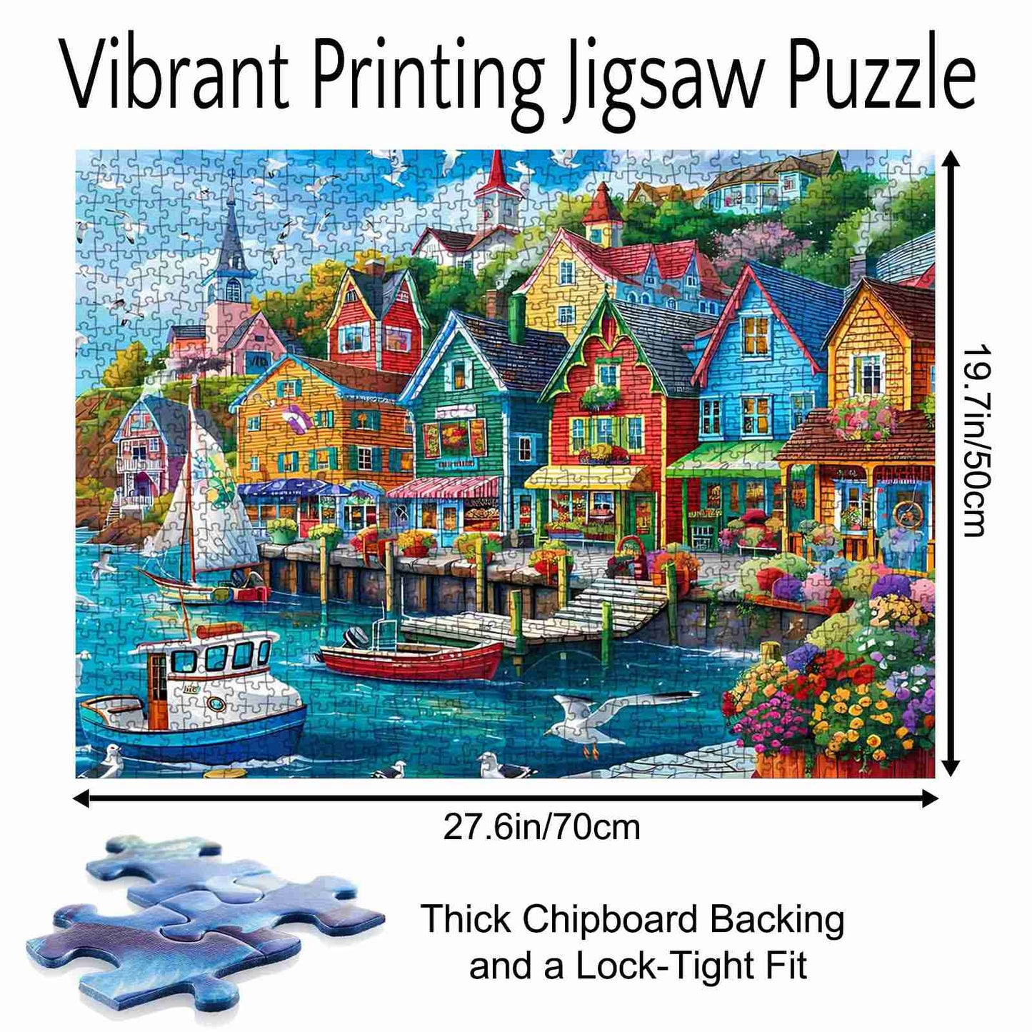 Colorful Seaside Town Jigsaw Puzzle