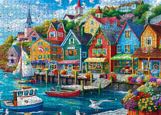 Colorful Seaside Town Jigsaw Puzzle