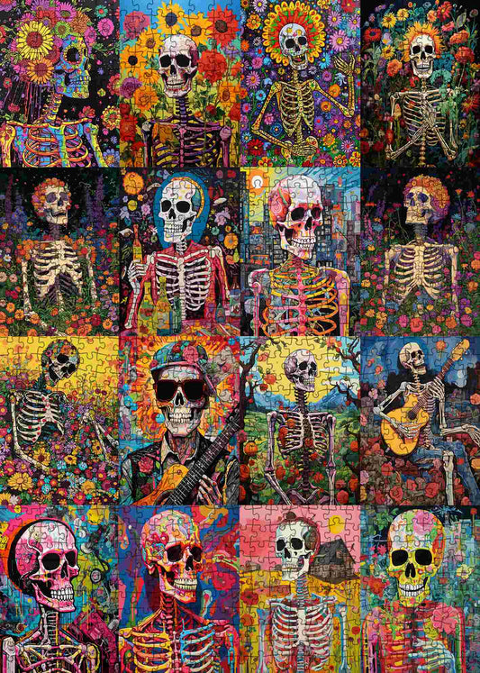 Colorful Skeleton Collage Jigsaw Puzzle