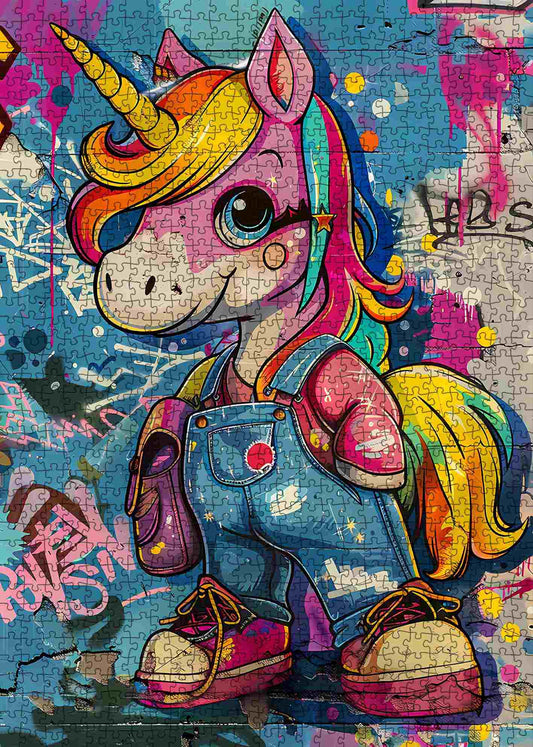 Colorful Unicorn Graffiti Jigsaw Puzzle