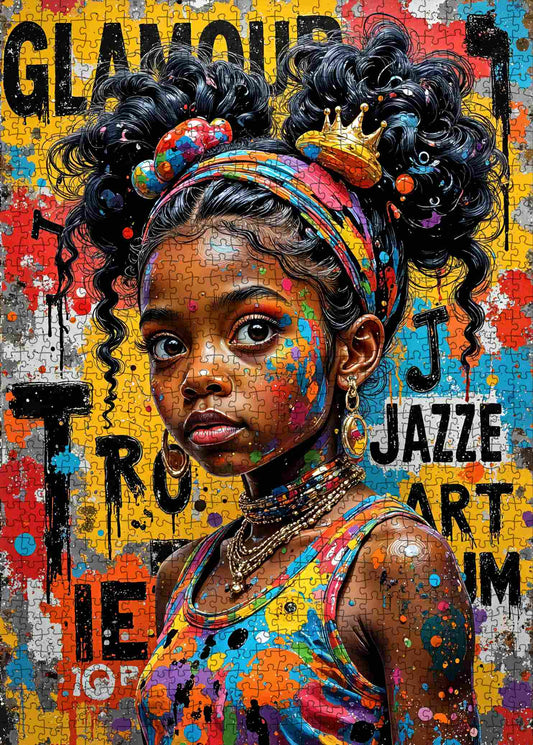 Colorful Urban Queen Portrait Jigsaw Puzzle