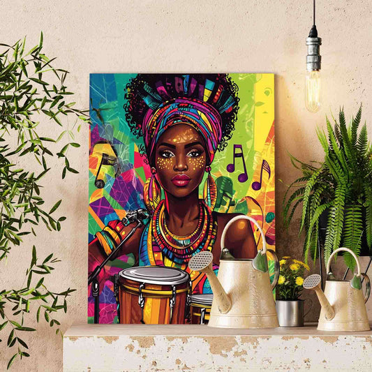 Colorful Bongo Percussionist Paint by Numbers