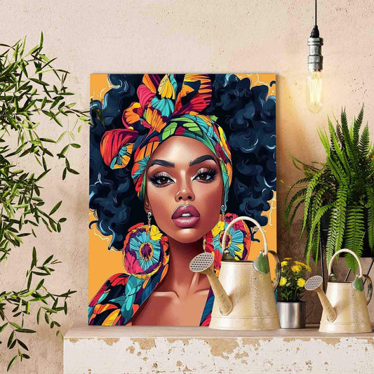 Colorful Headwrap Beauty Paint by Numbers